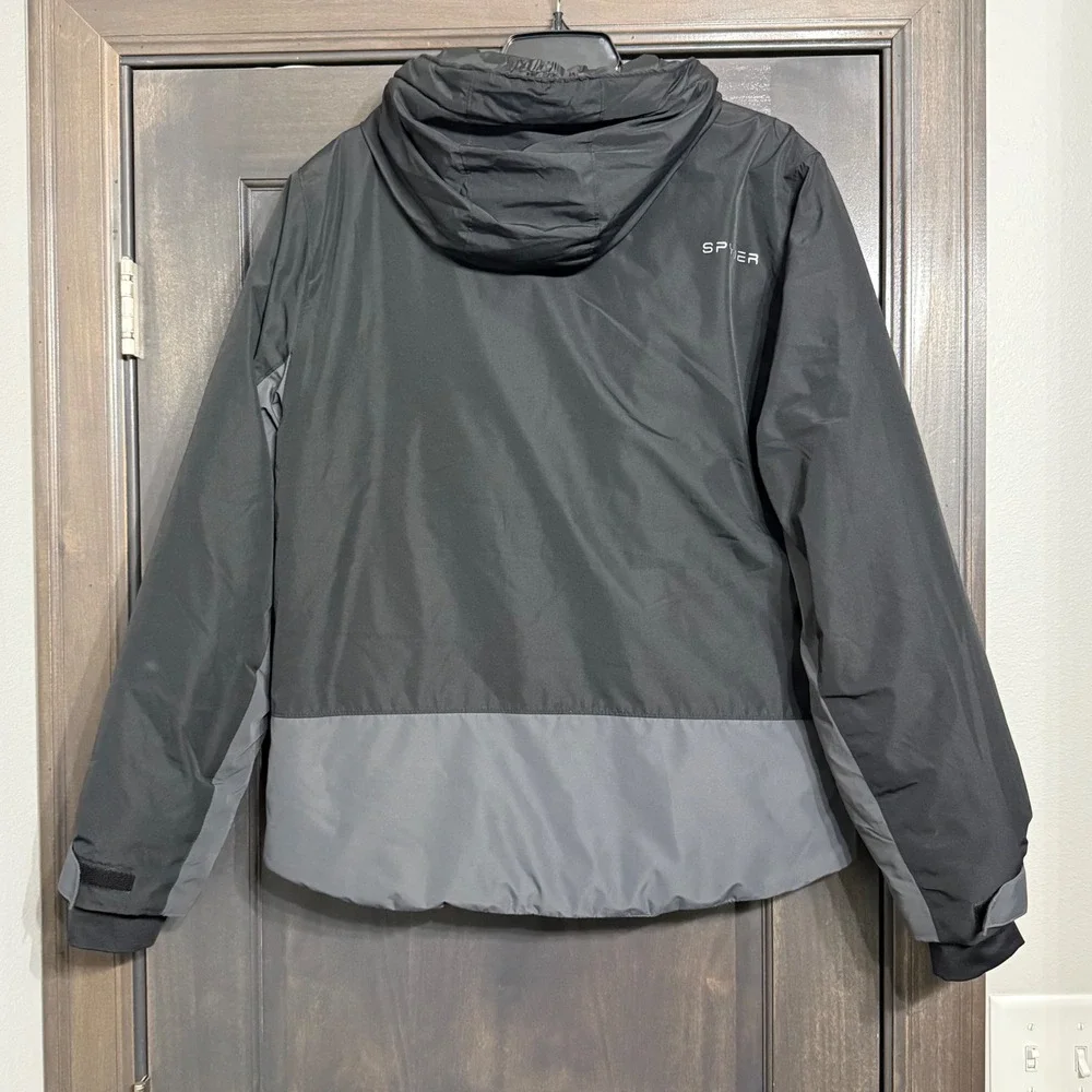 Spyder Men's city to Slope Ski Jacket Black‎ Gray Red Full Zip Hooded M